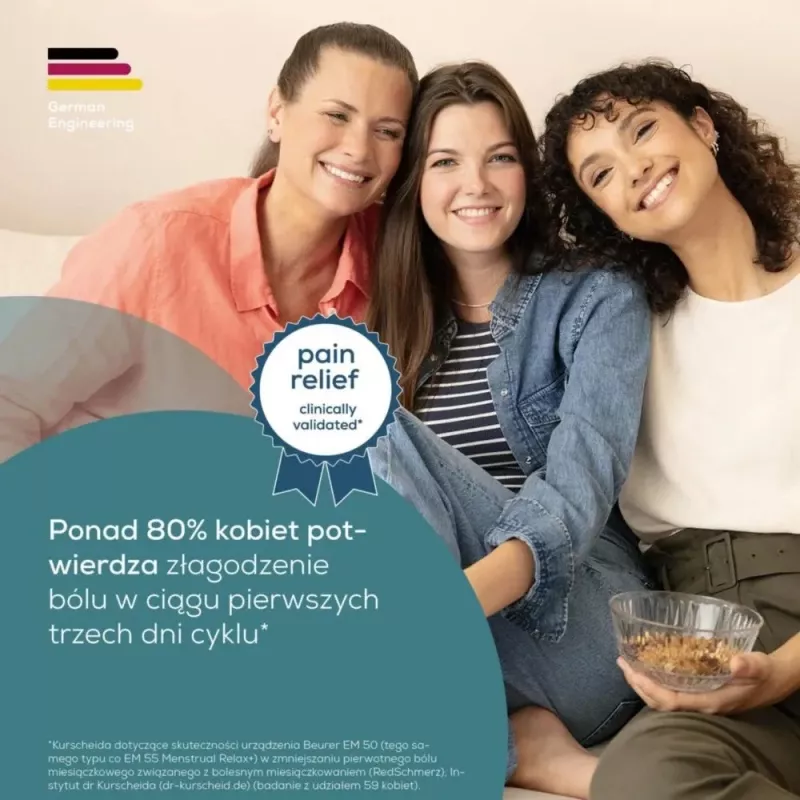 Menstruacinio skausmo malšinimo prietaisas Beurer EM 55 su TENS technologija pilvo skausmui mažinti