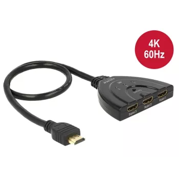 Delock HDMI UHD Switch 3 x HDMI in > 1 x HDMI out 4K - Video/Audio-Schalter - 3 x HDMI - Desktop