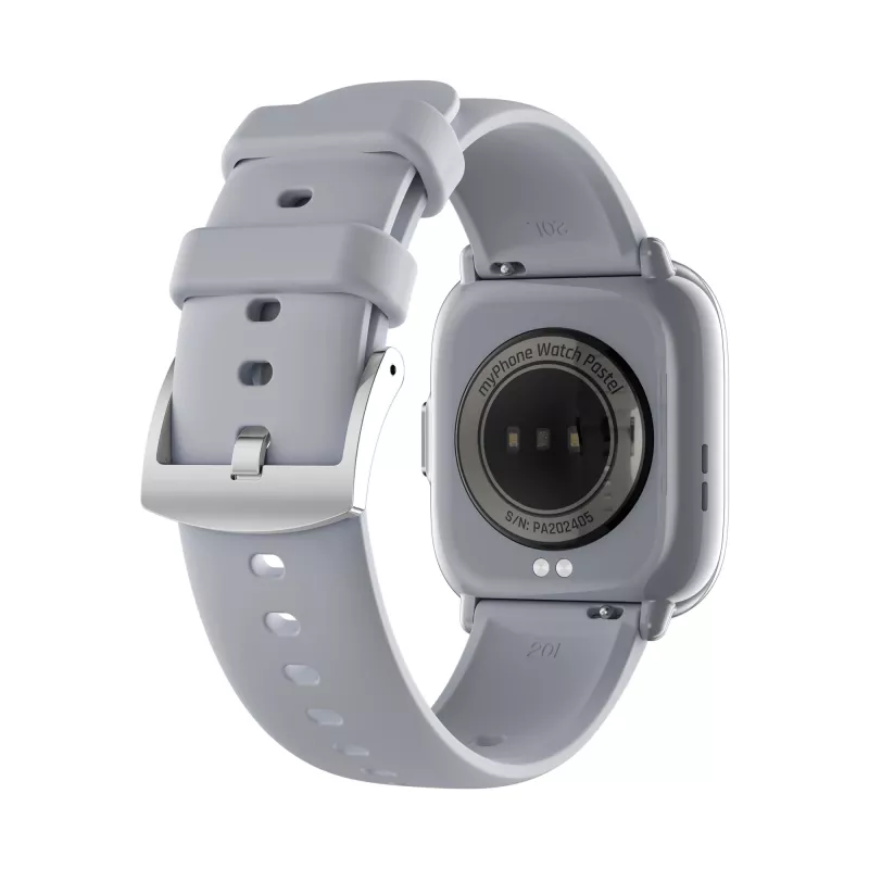 myPhone Watch Pastel išmanusis laikrodis, 4,45 cm (1,75 colio) AMOLED ekranas, 390 x 450 taškų, Bluetooth 5.3, atsparus vandeniui, sidabriškai pilkas