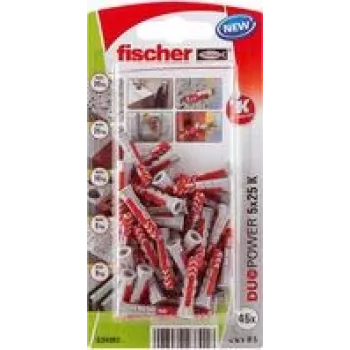 Fischer DuoPower 5 x 25 K NV sieninis kaištis 25 mm 534992 1 rinkinys (534992)