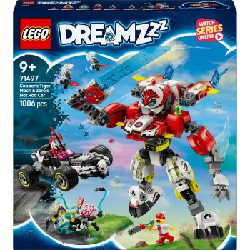 LEGO DREAMZZZ 71497 Cooperio Tigro Mechas ir Zero karštasis automobilis