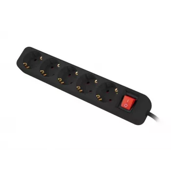 Prailginimo laidas Lanberg PS1-05F-0300-BK 3m 5 AC lizdų vidaus juodas