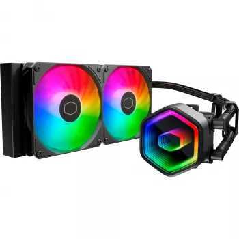 Cooler Master MasterLiquid 240 Core II procesoriaus skysčio aušinimo rinkinys 240 mm (2×120 mm) juodas