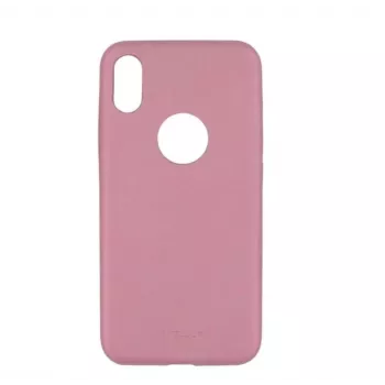 Telefono dėklas Tellur Slim Synthetic Leather, skirtas iPhone X/XS — rožinis, plonas apsauginis dėklas