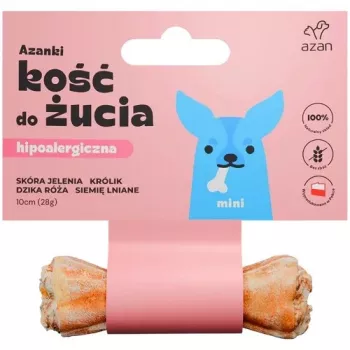 Šunų skanėstas Brit AZANKI hipoalerginis mini kaulas 10 cm – elnio oda, triušis, linų sėmenys, 28 g mažoms veislėms