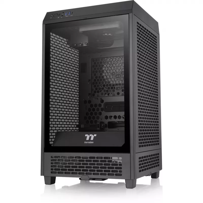 Thermaltake The Tower 200 Mini bokštas juodas, grūdintas stiklas