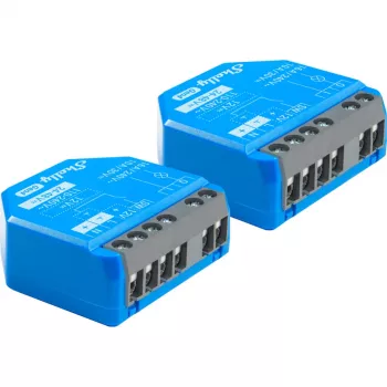 Išmanusis jungiklis Shelly 1 Gen4, belaidis, 240 V AC, Bluetooth 5.0/Wi‑Fi/ZigBee, plastikinis korpusas, 42×16×37 mm, 2 vnt. pakuotė