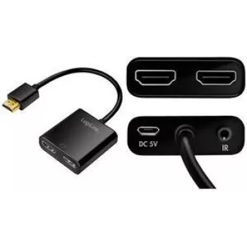 LogiLink HD0061 HDMI skirstytuvas 1x2 prievadai 4K/60 Hz su mažinimu