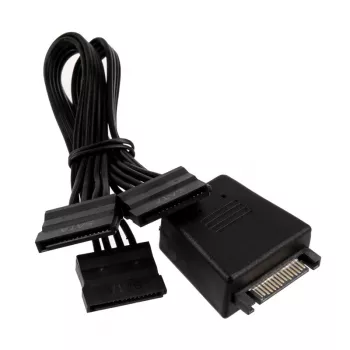 Silverstone CP06-L, Y-Kabel für SATA Stromanschlüsse, 1 auf 3 - schwarz