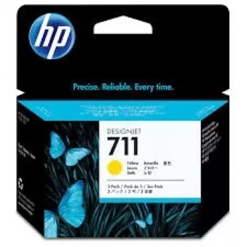 HP 711 3 vnt. (CZ136A) rašalinė kasetė, geltona