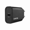 Sieninis įkroviklis CANYON OnCharge 30CL 30W PD 1 prievadas EU kištukas Juodas