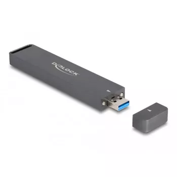 Delock - Speichergehäuse - externes Gehäuse für M.2 NVME PCIe SSD oder SATA SSD mit USB 10 Gbps Typ-A-Stecker - M.2 - M.2 NVMe Card / SATA 6Gb/s - USB