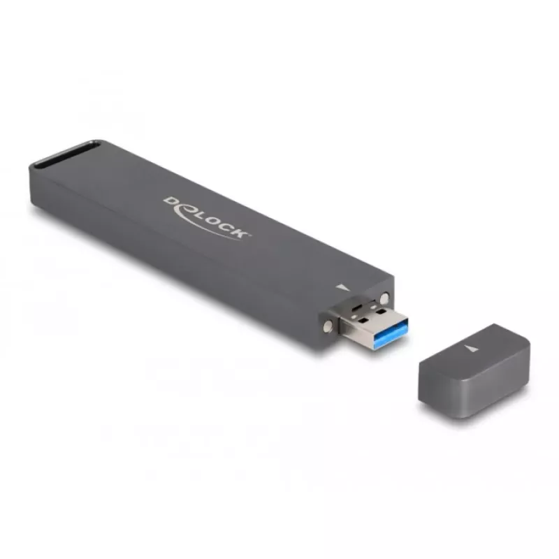 Delock - Speichergehäuse - externes Gehäuse für M.2 NVME PCIe SSD oder SATA SSD mit USB 10 Gbps Typ-A-Stecker - M.2 - M.2 NVMe Card / SATA 6Gb/s - USB