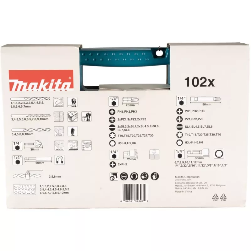 Gręžtuvų ir antgalių rinkinys B-68432 (102 vnt.)