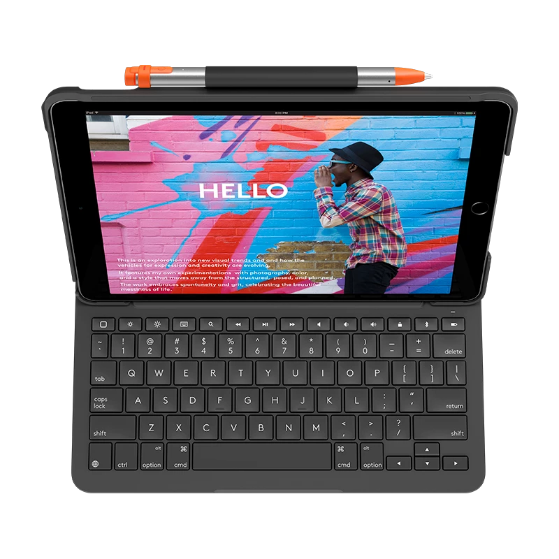 Klaviatūra Logitech Slim Folio, skirta iPad (7, 8 ir 9 kartos)