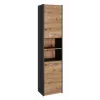 Vonios spintelė ant grindų Topeshop S40 ANTRACYT/ARTISAN, laisvai pastatoma, 400×300×1700 mm, 6 lentynų, 2 durys