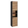 Vonios spintelė ant grindų Topeshop S40 ANTRACYT/ARTISAN, laisvai pastatoma, 400×300×1700 mm, 6 lentynų, 2 durys