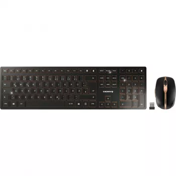 CHERRY DW 9100 SLIM belaidė klaviatūra su pele, RF Wireless + Bluetooth, QWERTZ, juoda