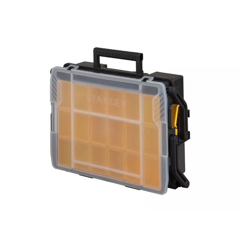 Dėžutė smulkioms detalėms Stanley Sortmaster daugiapakopis organizatorius juodas permatomas 400x420x315 mm