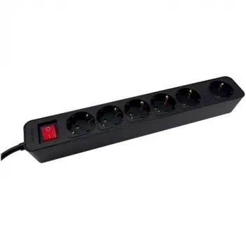 Prailginimo laidas M-Cab POW0027 3m 6 kištukinių lizdų 16A Juodas