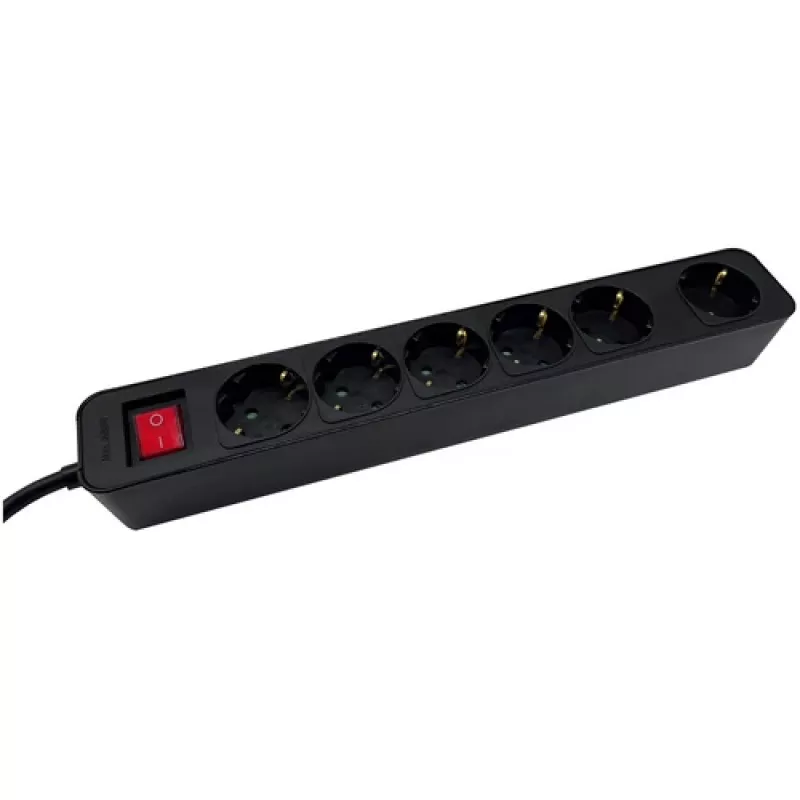 Prailginimo laidas M-Cab POW0027 3m 6 kištukinių lizdų 16A Juodas