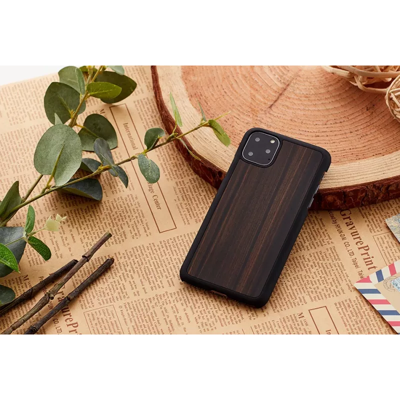 Dėklas telefonui man and wood iPhone 11 Pro — juodas kaip juodmedis, kietas apsauginis galinis dangtelis