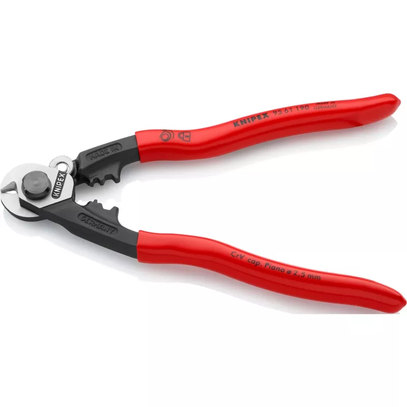 Knipex 95 61 190 plieninių lynų kirptuvai, 190 mm