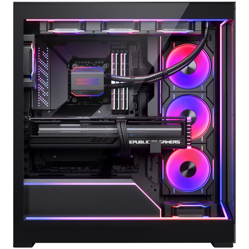 Phanteks NV5 Premium DRGB rinkinys + maitinimo šakotuvas, 3x išoriniam rėmui, 1x pagrindinės plokštės kabelių dangtelis - juoda
