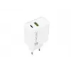 Patalpų kintamosios srovės greitasis įkroviklis NATEC RIBERA 12V 20W USB-C PD 3.0 + USB-A Samsung AFC Baltas