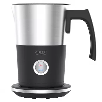 Automatinis pieno putotojas Adler AD 4497 — nerūdijantis plienas, 600 W, putos 120 ml / šildymas 300 ml, karštas ir šaltas