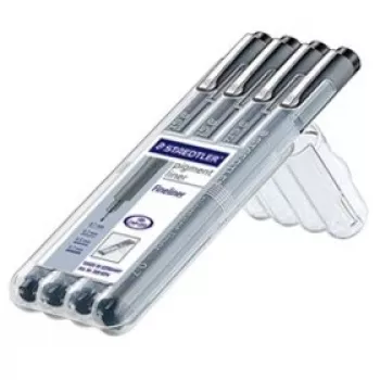 Finelineris Staedtler pigment liner 308 juodas 4 vnt.