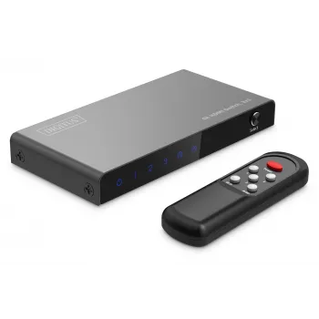 Digitus 4K HDMI jungiklis 3x1 metalinis juodas 18 Gbit/s