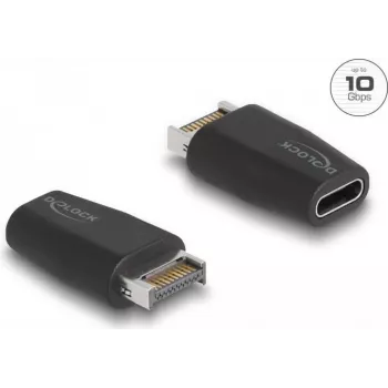 DeLOCK adapteris USB 10 Gbps Type-E Key A (vyriškas) į USB Type-C (moteriškas), juodas