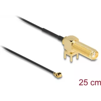 Koaksialinis kabelis DeLOCK 12035 0,25 m RP-SMA I-PEX MHF1 juodas
