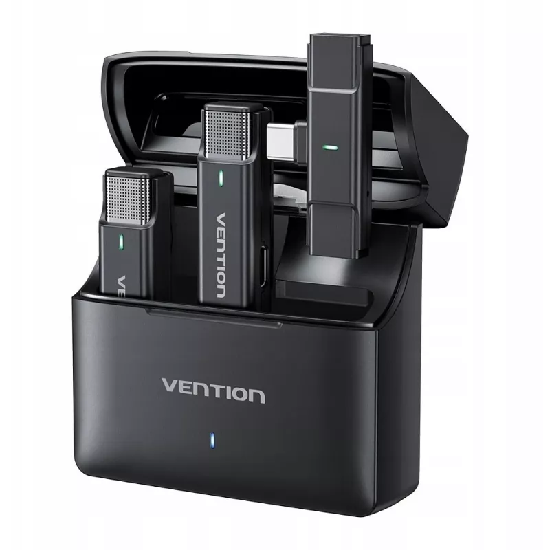 2 vnt. rinkinys Vention USB-C mikrofonų su įkrovimo dėklu