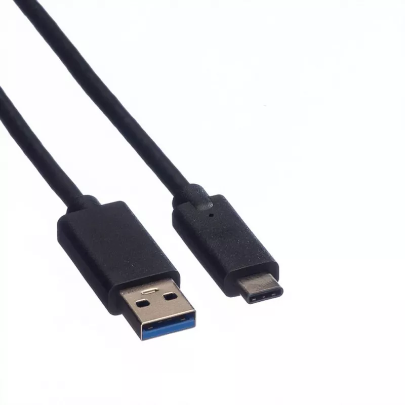 ROLINE USB laidas USB Type C (kištukas) – 9 kontaktų USB Type A (kištukas) 1 m USB 3.1 liejinis juodas (11.02.9011)