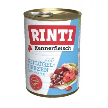 Šlapias šunų ėdalas RINTI Kennerfleisch Heart Poultry Adult 400 g, pilnavertis pašaras, 11% baltymų, 8% riebalų