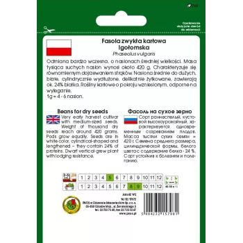 Sėklų pakuotė Seklos LT PNOS – sausos pupelės 'Igłomska' sėklos, 50 g