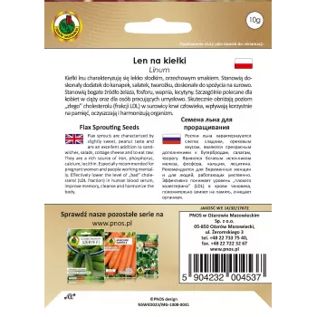 Sėklos daiginimui Apte Sėmenys (Len) 10 g – valgomieji linų sėmenys daiginimui su riešutiniu skoniu