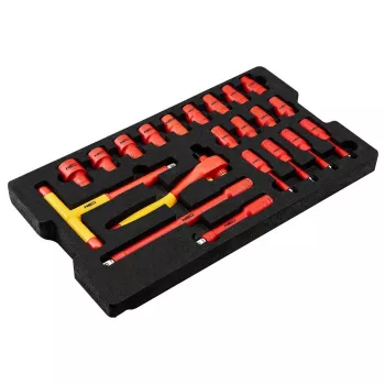 Neo Tools elektriko serviso dėžė 52 vnt. 22 tvirtame korpuse