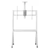 Grindinis stovas televizoriui MACLEAN MC-114 W, 55–100 colių, baltas, VESA iki 900x600, maks. apkrova 120 kg, aukštis 115–152 cm, lentyna