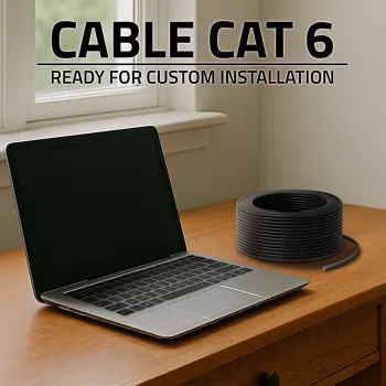 Ethernet pataisos laidas QOLTEC CAT6 UTP, 50 m, juodas