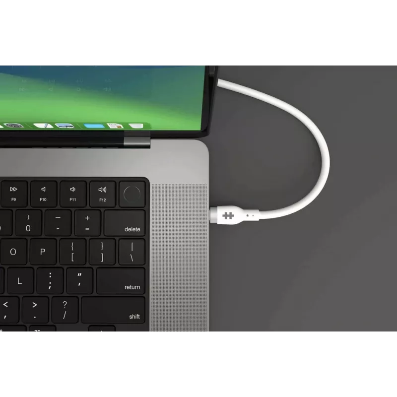 HYPER HyperJuice 240W Silikoninis USB-C į USB-C laidas (1 m) – Baltas