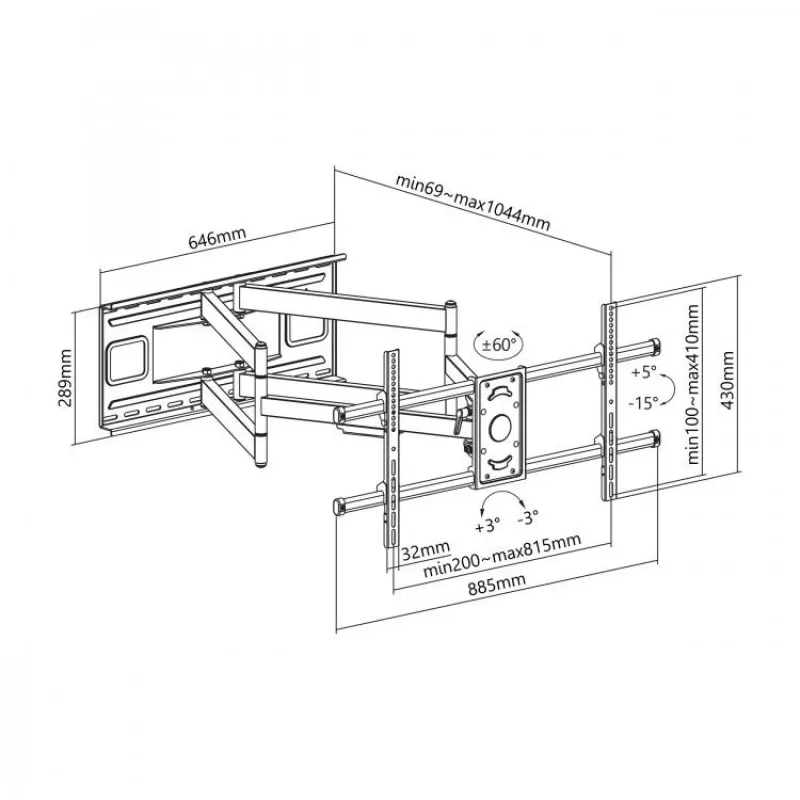 Sbox PLB-4986 TV laikiklis (43-90/80KG/800X400)