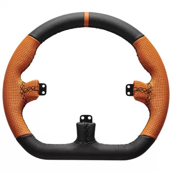 Sim lenktynių vairo ratlankis Asetek SimSports GT Rim Closed D oda oranžinė