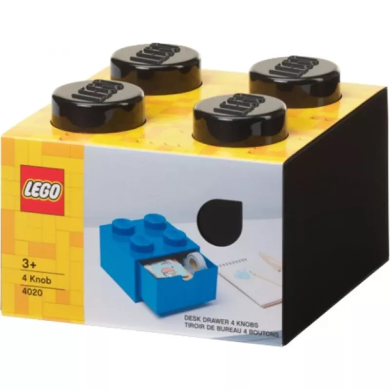 LEGO dėžutė stalčiui 4, juoda, su smaigeliais