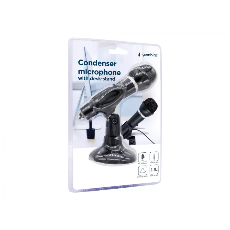 Kondensatorinis mikrofonas su stalo stovu MIC-D-04 GEMBIRD
