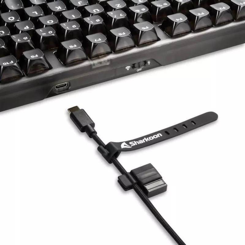 Mechaninė žaidimų klaviatūra Sharkoon Crystal Shark Black DE su RGB apšvietimu