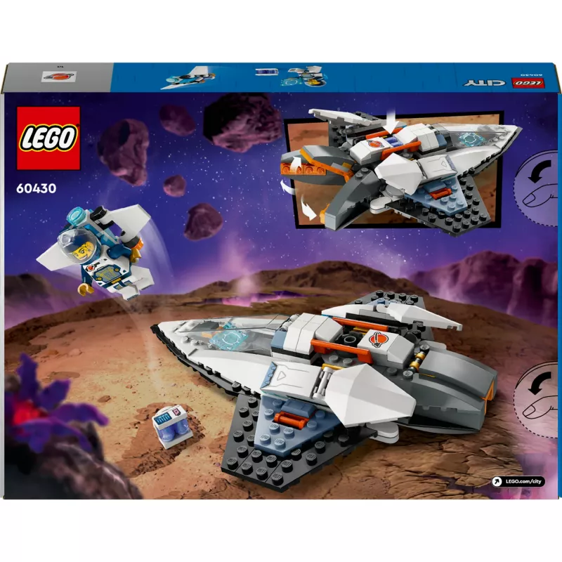 LEGO City 60430 kosminis laivas tarp žvaigždžių, kaladėlių rinkinys, 240 elementų, 1 žmogeliukas, nuo 6 metų
