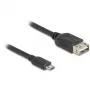 DeLOCK 81518 USB 2.0 laidas, Micro-USB B – USB A, 1 m, juodas